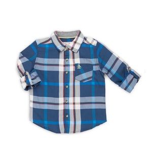 NWT Original Penguin Boy’s Cotton Plaid Shirt